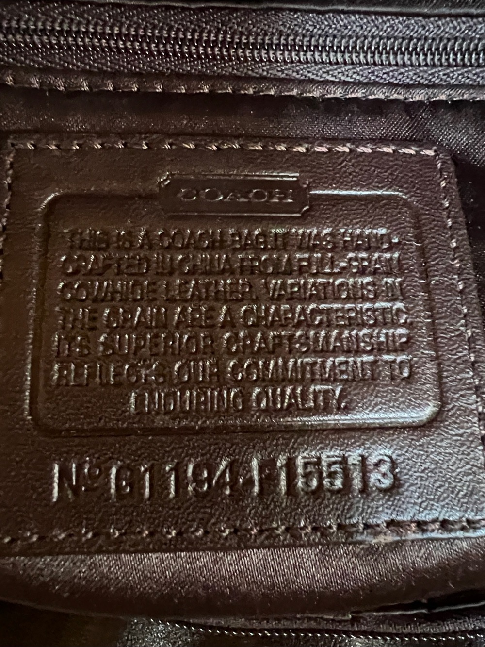 Coach Brown Leather Shoulder Bag with Gold Hardware - Picture 8 of 10